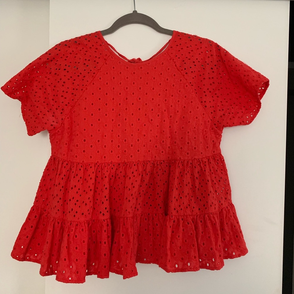 ASOS peplum eyelet top